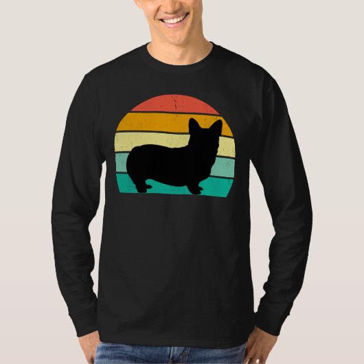 Retro Sunset Corgi T-Shirt (Voorkant)