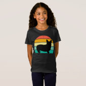 Retro Sunset Corgi T-Shirt (Voorkant volledig)