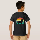 Retro Sunset Corgi T-Shirt (Achterkant volledig)