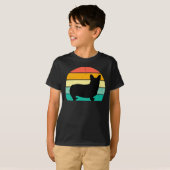 Retro Sunset Corgi T-Shirt (Voorkant volledig)