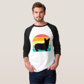 Retro Sunset Corgi T-Shirt (Voorkant volledig)