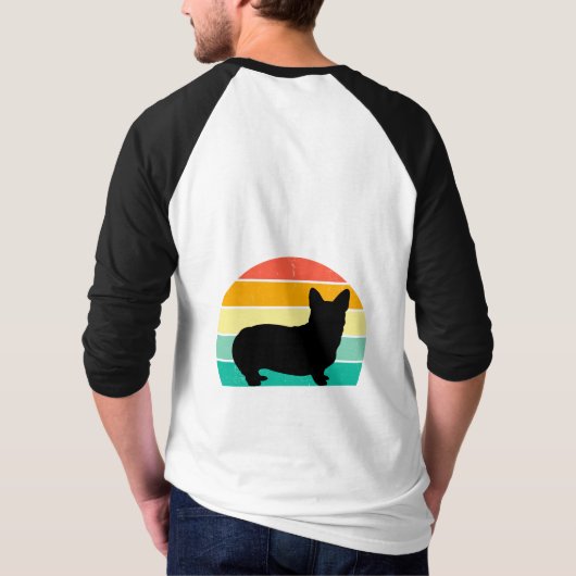 Retro Sunset Corgi T-Shirt (Achterkant)