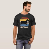 retro Sunset Cute Dachshund SaUSE Weiner T-shirt (Voorkant volledig)