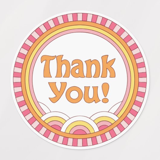 Retro Sunset Dank u Sticker Blad (Design 2)