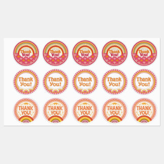 Retro Sunset Dank u Sticker Blad