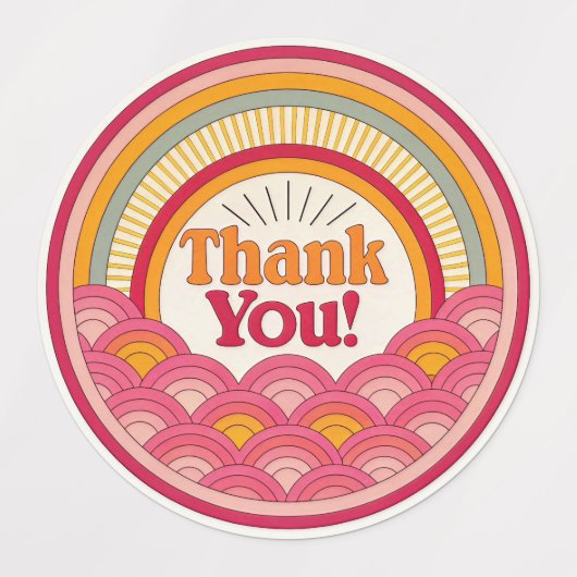 Retro Sunset Dank u Sticker Blad (Design 1)