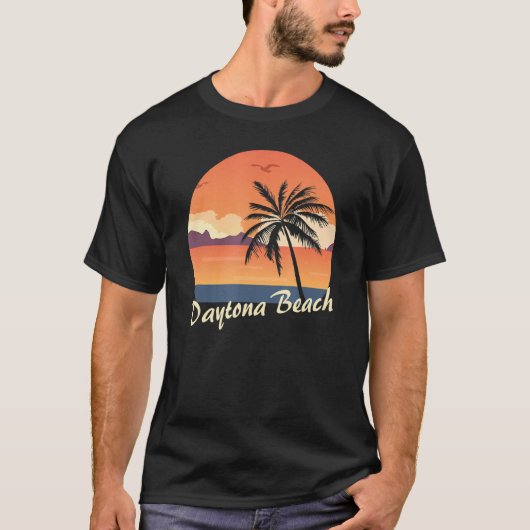 Retro Sunset Daytona Beach T-shirt (Voorkant)