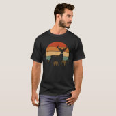 Retro Sunset Deer Love Hunt Deer Deer Hunting T-shirt (Voorkant volledig)