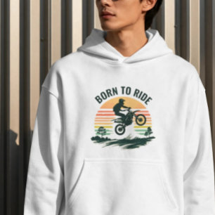 Retro Sunset Dirt Bike Ruiter Sweatshirt voor Moto
