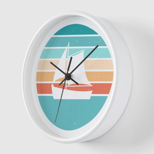 Retro Sunset Distressed Effect + Zeilboot (Hoek)