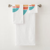 Retro Sunset Distressed Effect + Zeilboot Bad Handdoek (Insitu)