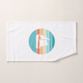 Retro Sunset Distressed Effect + Zeilboot Bad Handdoek (Handdoek)