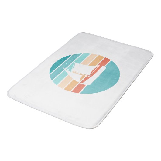 Retro Sunset Distressed Effect + Zeilboot Badmat (Gekanteld)