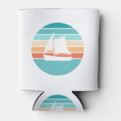 Retro Sunset Distressed Effect + Zeilboot Blikjeskoeler (Voorkant)