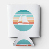 Retro Sunset Distressed Effect + Zeilboot Blikjeskoeler (Achterkant)