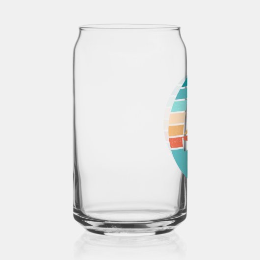 Retro Sunset Distressed Effect + Zeilboot Blikvorm Glas (Rechts)