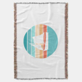 Retro Sunset Distressed Effect + Zeilboot Deken (Voorkant Verticaal)