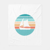 Retro Sunset Distressed Effect + Zeilboot Fleece Deken (Voorkant)