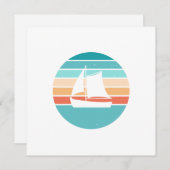 Retro Sunset Distressed Effect + Zeilboot Kaart (Voorkant / Achterkant)