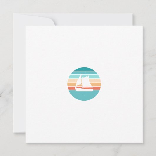 Retro Sunset Distressed Effect + Zeilboot Kaart (Achterkant)