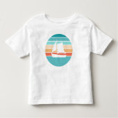 Retro Sunset Distressed Effect + Zeilboot Kinder Shirts (Voorkant)