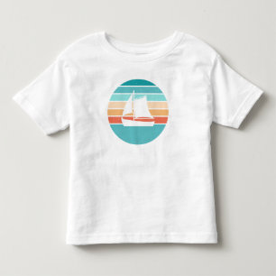 Retro Sunset Distressed Effect + Zeilboot Kinder Shirts