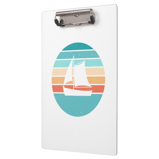 Retro Sunset Distressed Effect + Zeilboot Klembord (Links)