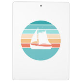 Retro Sunset Distressed Effect + Zeilboot Klembord (Achterkant)