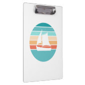 Retro Sunset Distressed Effect + Zeilboot Klembord (Rechts)