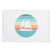 Retro Sunset Distressed Effect + Zeilboot Kussensloop (Achterkant)