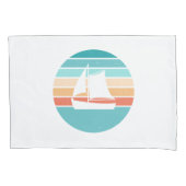 Retro Sunset Distressed Effect + Zeilboot Kussensloop (Voorkant)