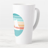 Retro Sunset Distressed Effect + Zeilboot Latte Mok (Rechterhoek)