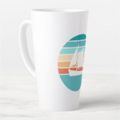 Retro Sunset Distressed Effect + Zeilboot Latte Mok (Linkerhoek)