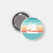 Retro Sunset Distressed Effect + Zeilboot Magneet (Voorkant / Achterkant)