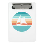 Retro Sunset Distressed Effect + Zeilboot Mini Klembord (Voorkant)