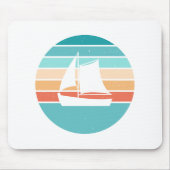 Retro Sunset Distressed Effect + Zeilboot Muismat (Voorkant)