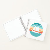 Retro Sunset Distressed Effect + Zeilboot Notitieboek (Binnen)