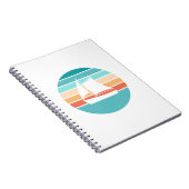 Retro Sunset Distressed Effect + Zeilboot Notitieboek (Rechterzijde)