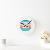 Retro Sunset Distressed Effect + Zeilboot Ronde Klok (Huis)