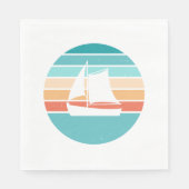 Retro Sunset Distressed Effect + Zeilboot Servet (Voorkant)