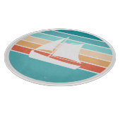 Retro Sunset Distressed Effect + Zeilboot Snijplank (Hoek)