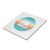 Retro Sunset Distressed Effect + Zeilboot Tegeltje (Zijkant)