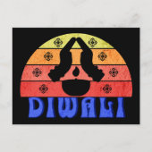 Retro Sunset Diwali Briefkaart (Voorkant)