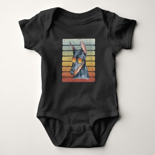 Retro  Sunset Doberman mama Romper (Voorkant)