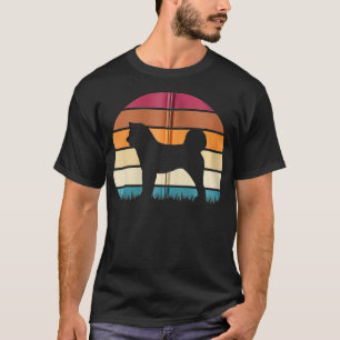 Retro Sunset Dog Pet Lover Akita Breed Zip T-shirt