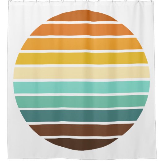 Retro Sunset Douchegordijn (Voorkant)