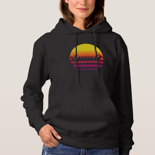 Retro Sunset Dragon Boat Hoodie (Voorkant)