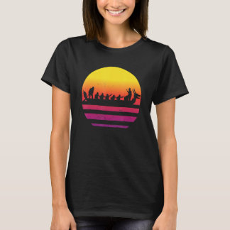 Retro Sunset Dragon Boat T-shirt