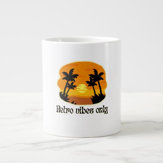Retro Sunset Dromen Grote Koffiekop (Voorkant)