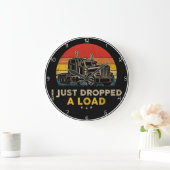 Retro Sunset "Dropped A Load" Trucker Grote Klok (Huis)